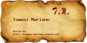 Tomesz Mariann névjegykártya