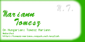 mariann tomesz business card